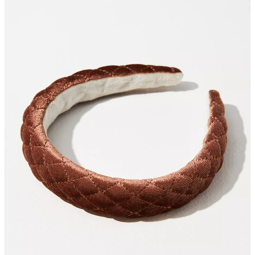 NWT ANTHROPOLOGIE Quilted Puffy Headband Brown